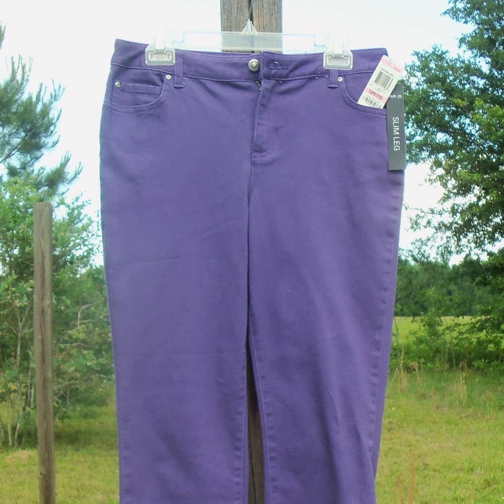Style & Co Petite 10 purple pants